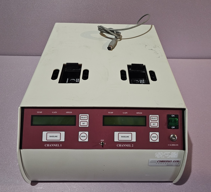 Chrono-Log Corporation 4ch PAIR Model 700 (ch 1+2) & 700-X (ch 3+4) Aggregometer; SN:2130111-1, photo 2 of 39