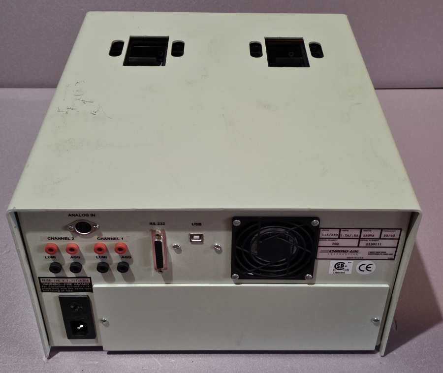 Chrono-Log Corporation 4ch PAIR Model 700 (ch 1+2) & 700-X (ch 3+4) Aggregometer; SN:2130111-1, photo 16 of 39