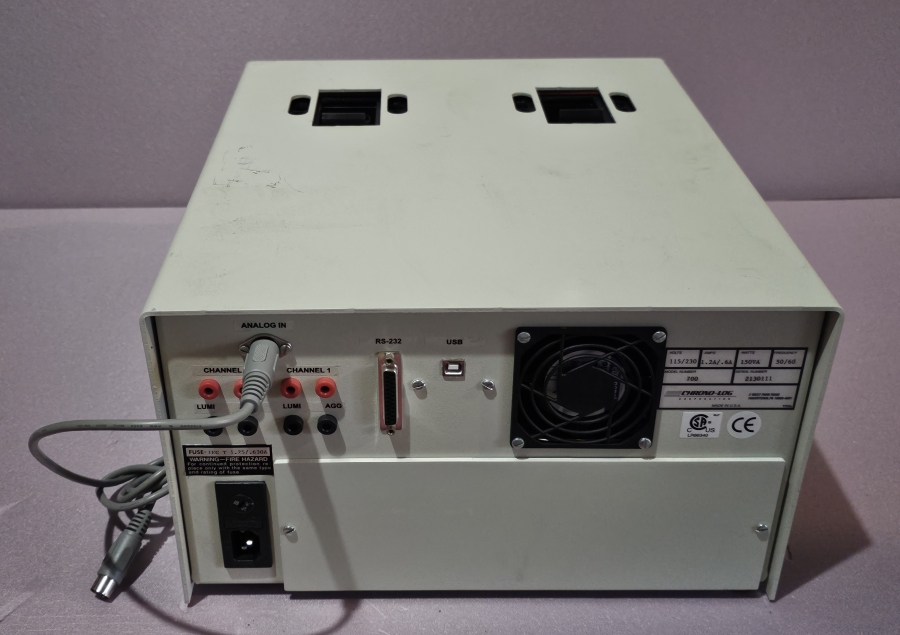 Chrono-Log Corporation 4ch PAIR Model 700 (ch 1+2) & 700-X (ch 3+4) Aggregometer; SN:2130111-1, photo 14 of 39