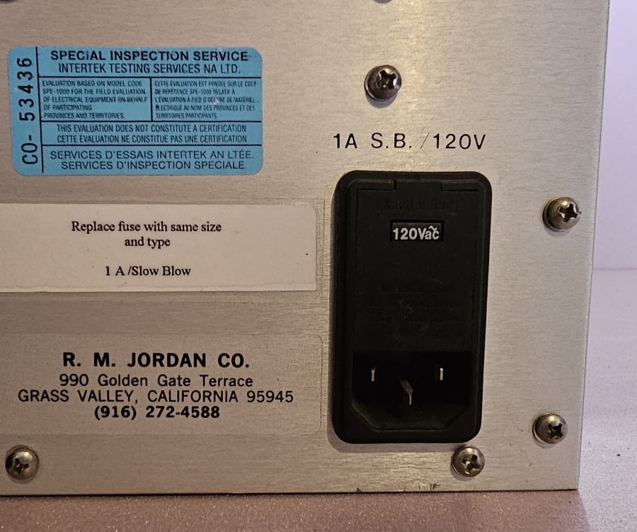 R.M. Jordan Co D-603 TOF 5KV High Voltage Power Supply	, photo 10 of 15