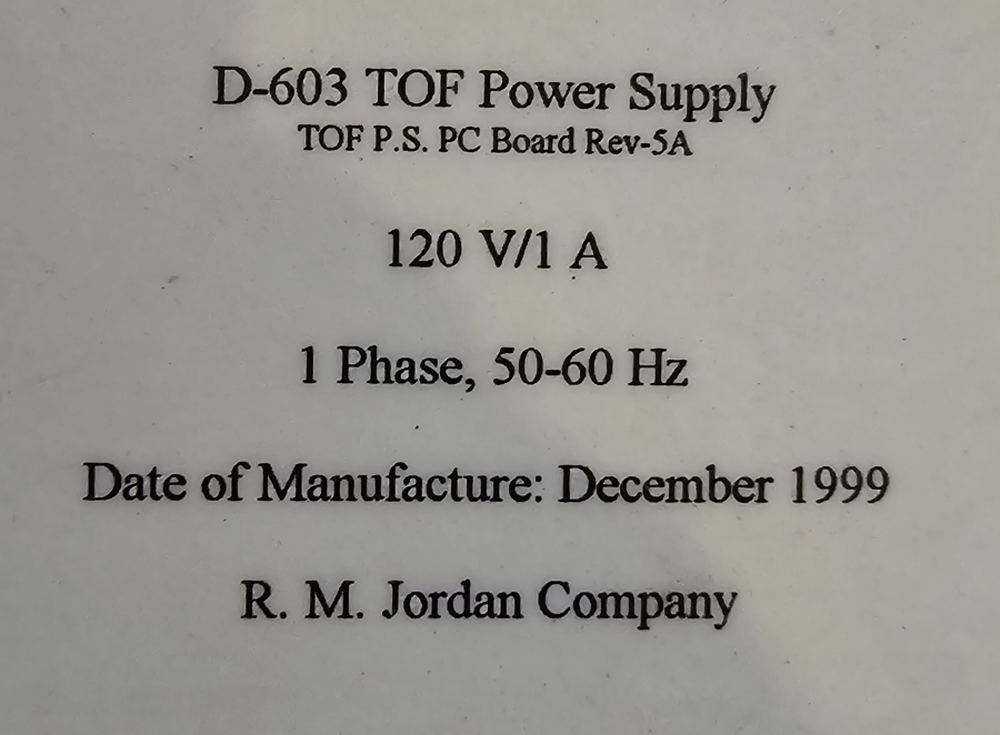 R.M. Jordan Co D-603 TOF 5KV High Voltage Power Supply	, photo 15 of 15