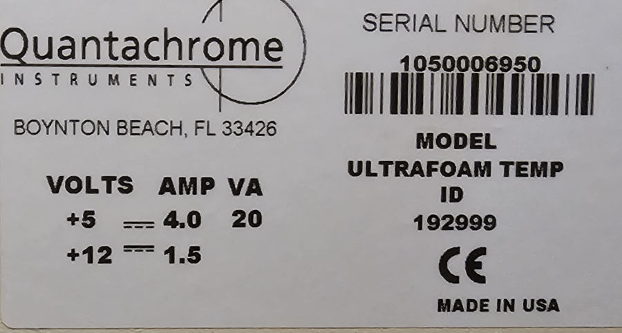 Quantachrome UltraPYC 1200e Ultrafoam Volume Density Analyzer; SN:1050006950, photo 21 of 21