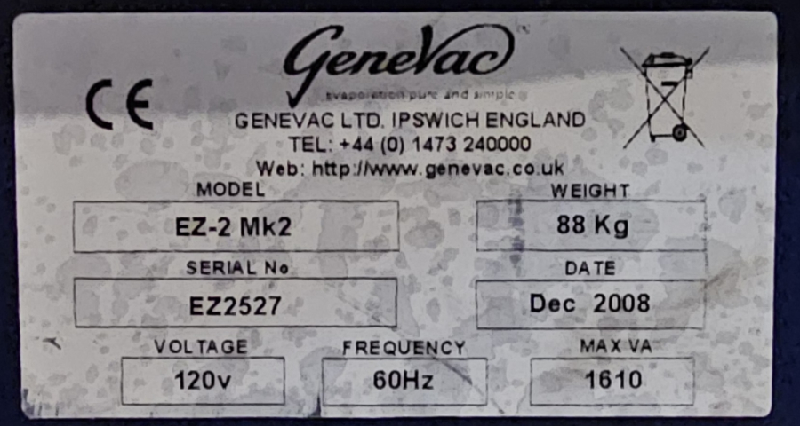 Genevac EZ-2Plus Personal Evaporator, photo 17 of 30