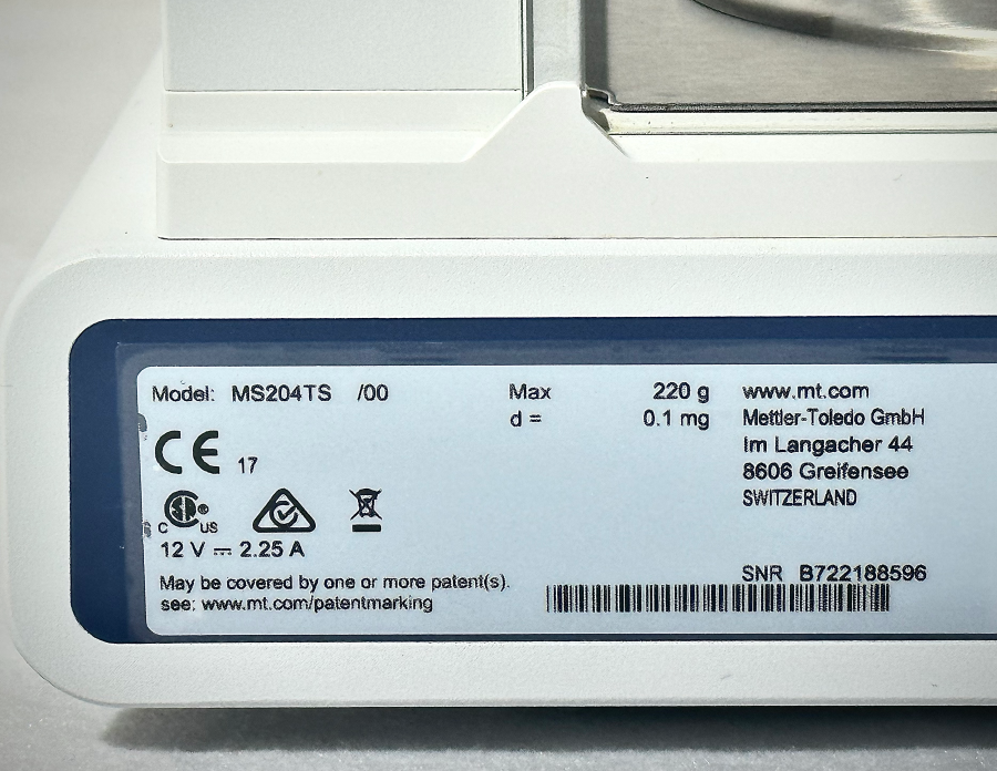 Mettler Toledo MS204TS/00 Advanced MS-TS Analytical Balance; SN:B722188596, photo 5 of 9