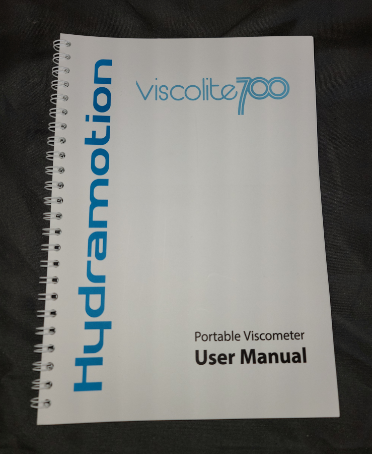 Hydramotion Viscolite 700 Portable Viscometer Model VL7-100B-d15-TS With (2) Bottles of reference Standards S60 and N35; SN:Vl7-1701-5830, photo 5 of 10
