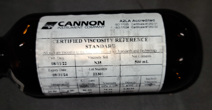 Hydramotion Viscolite 700 Portable Viscometer Model VL7-100B-d15-TS With (2) Bottles of reference Standards S60 and N35; SN:Vl7-1701-5830, photo 10 of 10