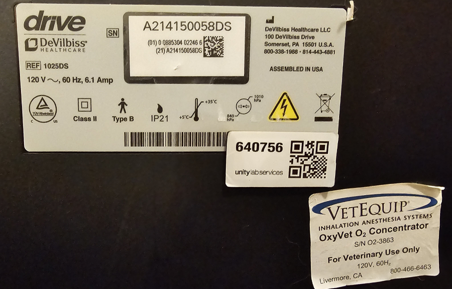 VetEquip OxyVet Oxygen Concentrator 10 L Drive 1025DS O2 System, photo 16 of 19