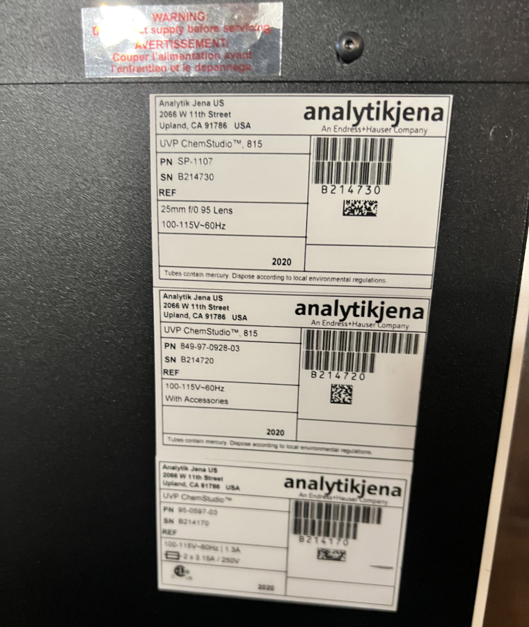 Analytik Jena UVP ChemStudio 815 Imager with Computer and Software; SN:B214730/720/170, photo 10 of 14