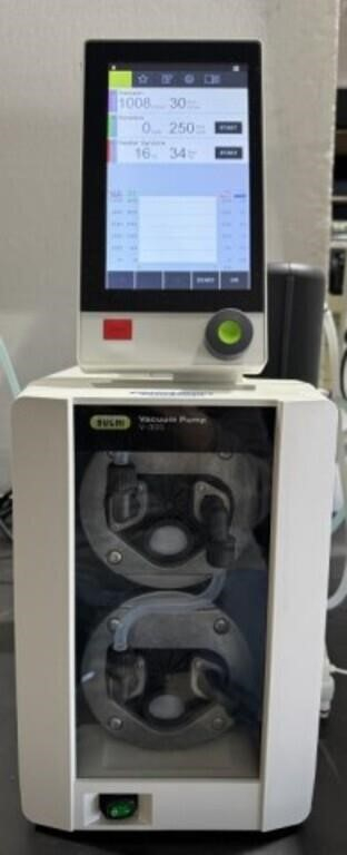 BUCHI SyncorePlus Polyvap Parallel Evaporator System, Glassware, V-300 Vacuum Pump, F-308 Recirculating Chiller, Accessories; SN:1100060089/85/90, photo 2 of 24