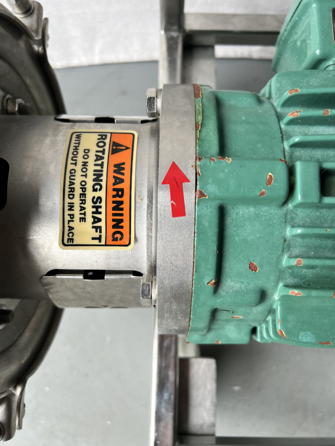 Green AC Tech M1220E Intelligent Drive, WEG 3500 RPM Motor, Tri-Clover SS Centrifugal Pump Head & cart; SN:020530738, photo 14 of 14