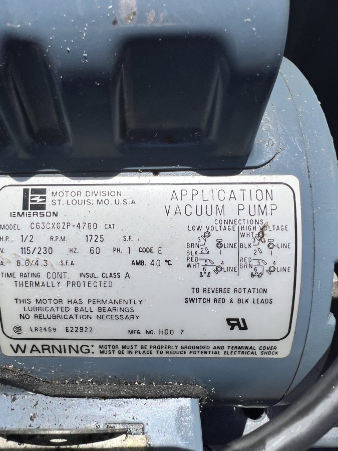 Welch 1402N Chemstar Duo-Seal Belt-Driven Vacuum Pump + C63CXGZP Motor pump 6, photo 1 of 6