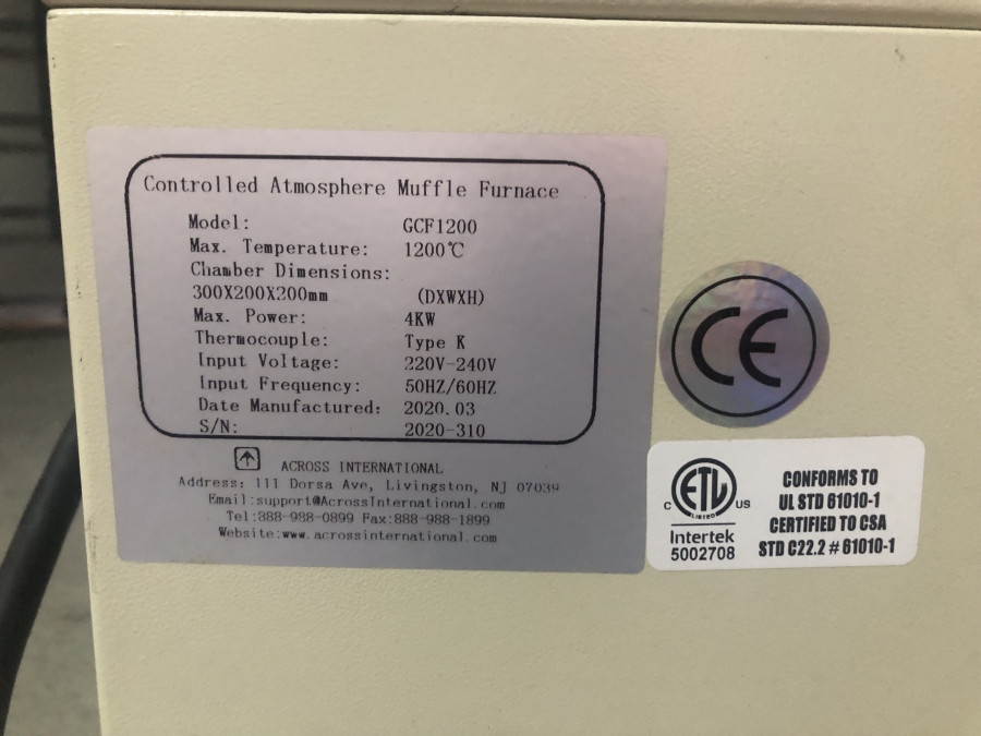 Across International Atmosphere Furnace GCF1200, photo 14 of 16
