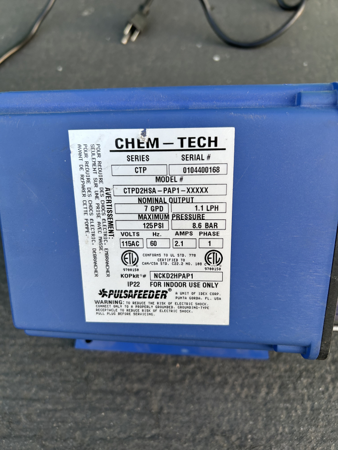Chem-Tech CTP CTPD2HSA-PAP1-XXXXX Pulsafeeder Peristaltic Metering Pump, photo 1 of 6