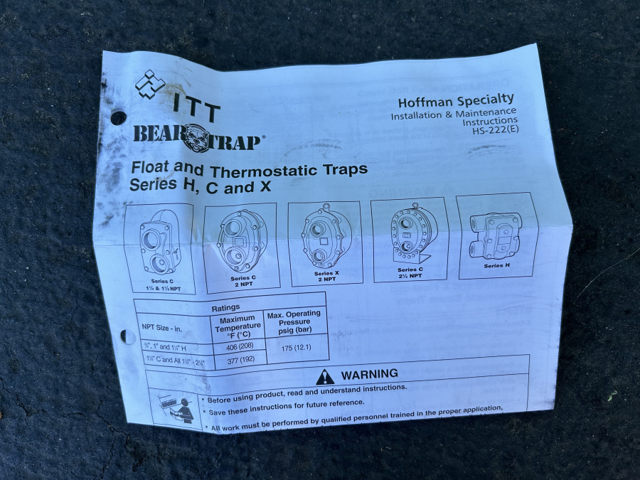 ITT Bear Trap HS-222(E) FT030H-4 F&T 404212 Hoffman Specialty 1 In 30 PSI, photo 3 of 4