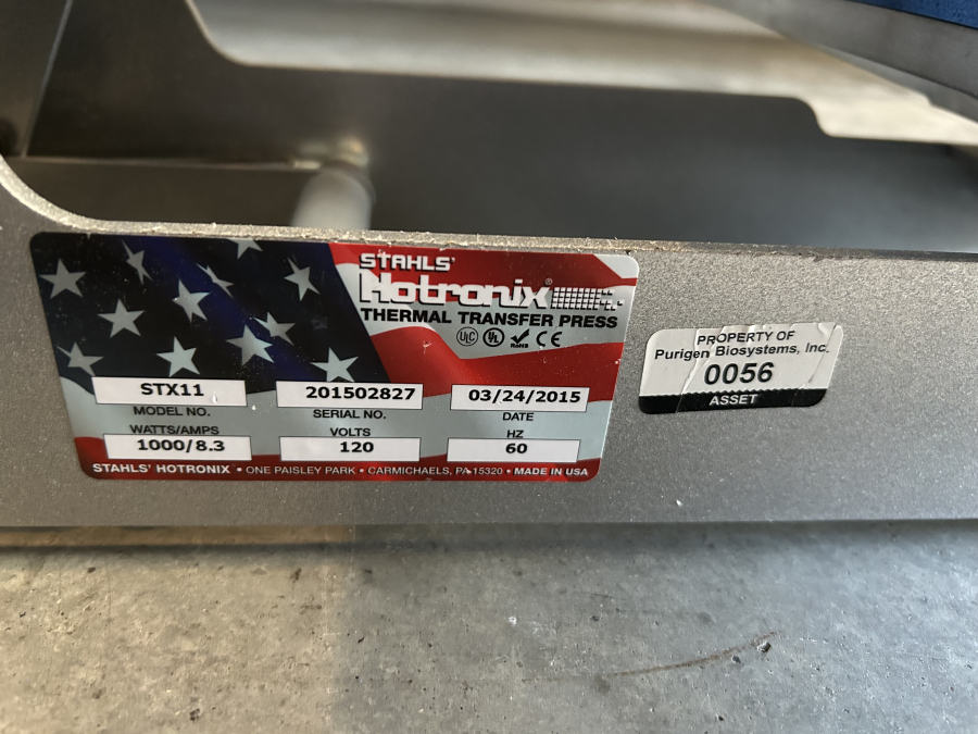Stahls Hotronix STX11 Auto Open Clam Heat Thermal Transfer Press 11"-15"; SN:201502827, photo 8 of 10