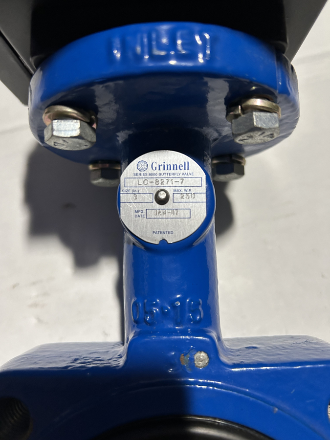 Grinnell Series 8000 Butterfly Valve LC-8271-7 Size 3" + Morin, photo 5 of 6