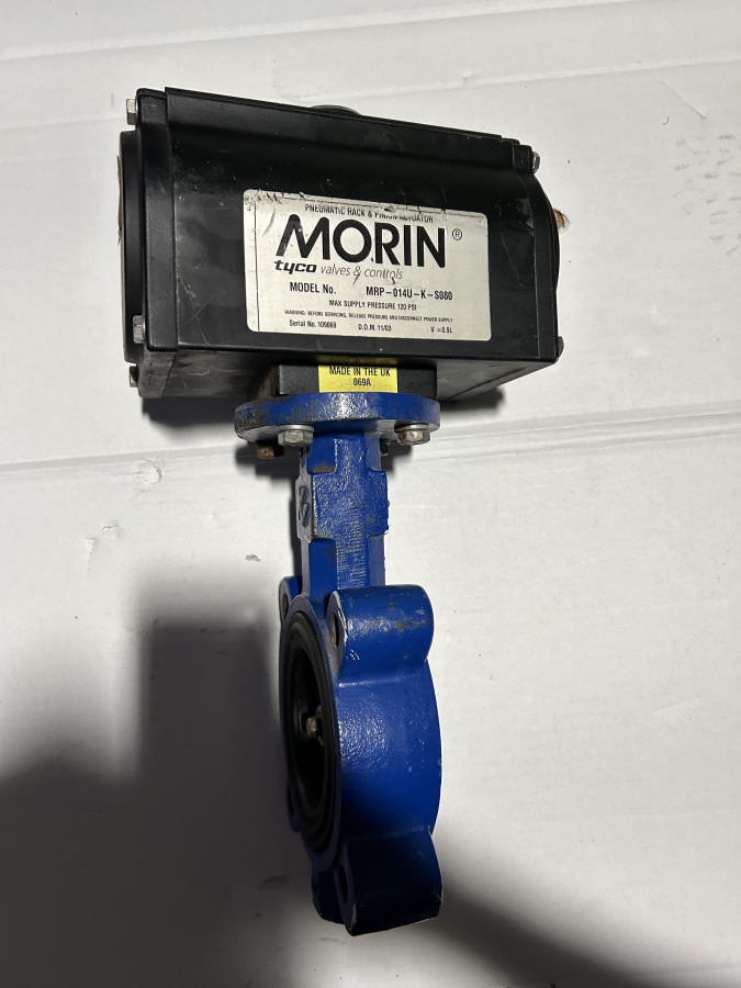 Morin MRP-014U-K-S080 Pneumatic Rack & Pinion Actuator 120 PSI + Keystone AR2 Valve, photo 1 of 6