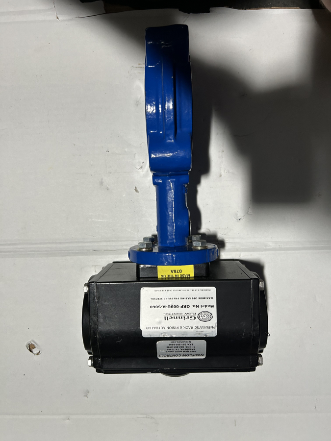 Grinnell Flow Control Pneumatic Rack & Pinion Actuator GRP-004U-K-S060 + Series 8000 Butterfly Valve LC-8271-7 Size 3", photo 3 of 6
