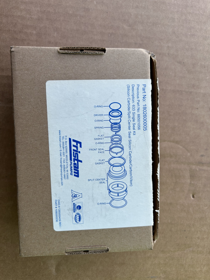 Fristam Pumps 633 Single Seal Kit 1802600005 66501056, photo 3 of 5