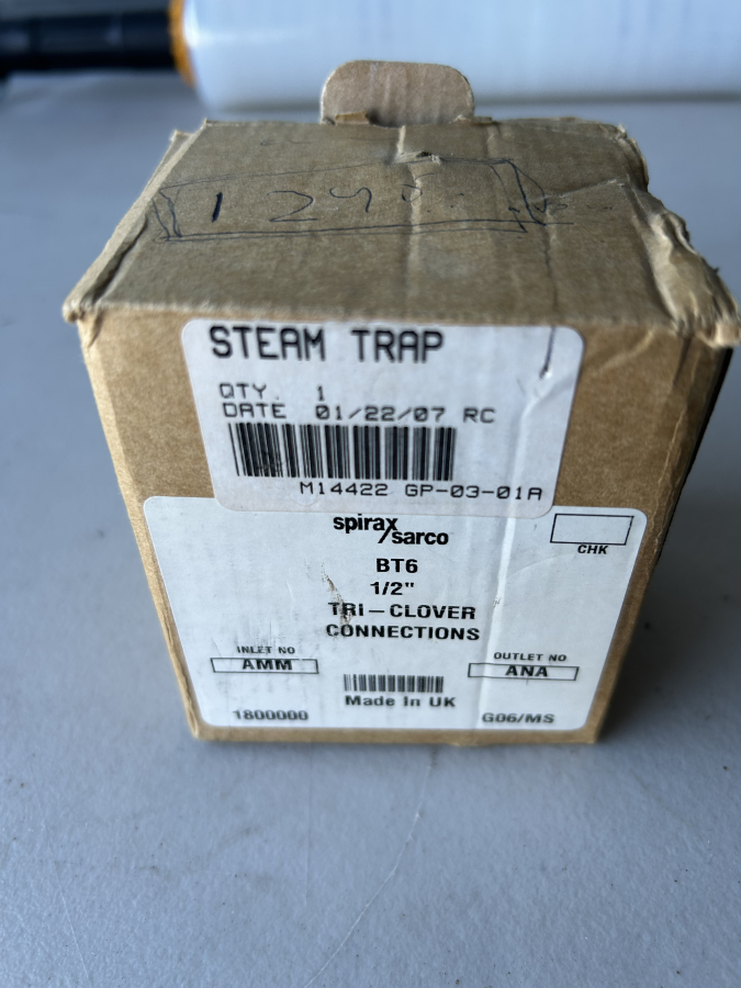 Spirax Sarco BT6 1/2" Steam Trap M14422 GP-03-01A Tri-Clover AMM ANA G06/MS, photo 1 of 8