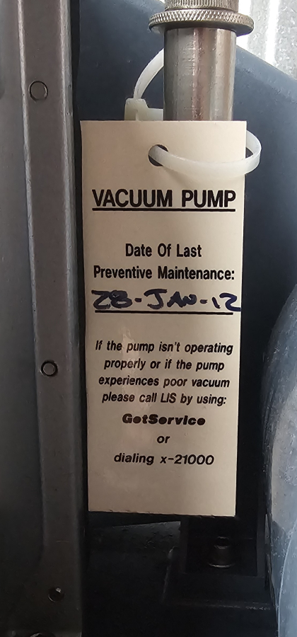 Welch 1402N Vacuum Pump; SN:EB07/1414, photo 6 of 13