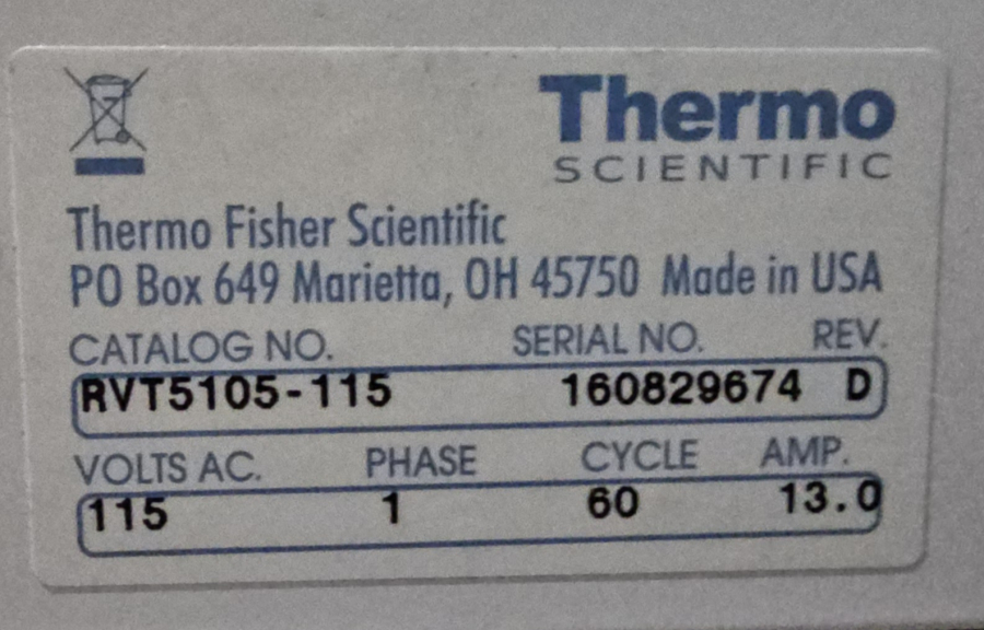 Thermo Scientific Savant RVT5105-115 Refrigerated Vapor Trap; SN:160829674, photo 17 of 24