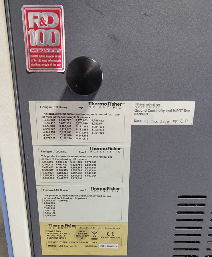 Thermo Finnigan LTQ Orbitrap-XL Mass Spectrometer; SN:EXR-SN01322B, photo 5 of 32