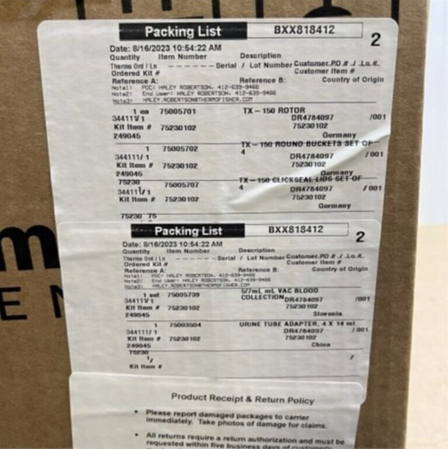 Sorvall ST 8R Refrigerated Centrifuge, w/ Kit; SN:43178838, photo 4 of 6