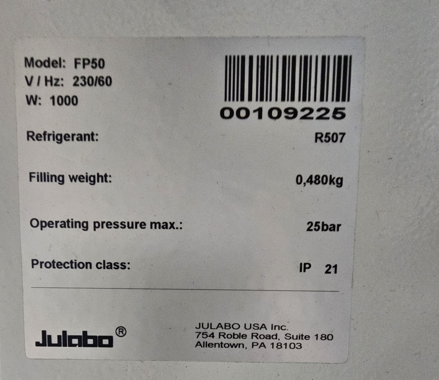 Julabo FP50 HL Heating Refrigerated Circulating Water Bath Chiller FP 50; SN:00109225, photo 22 of 27