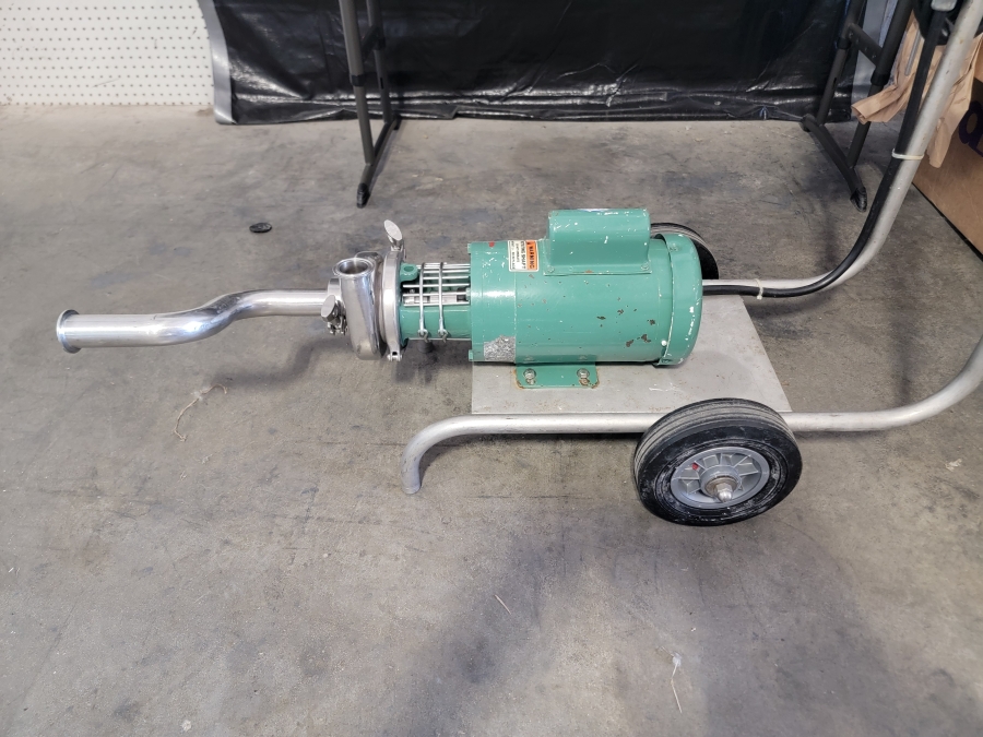 Clean-In-Place CIP Pump; Baldor CMDL3509 1HP; 56C Frame; TE; Cart mounted, photo 1 of 7