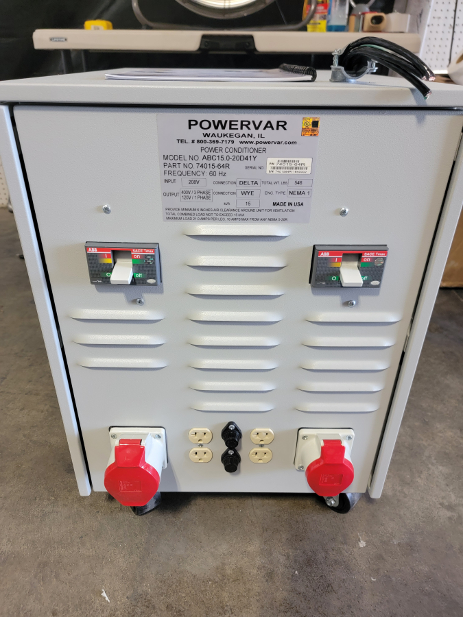 PowerVAR ABC15.0-20D41Y ABC2000 Series Power Conditioner KVA:15; IN:208v Delta; OUT:400V 3PH Wye; SN:7401564R-1640002, photo 6 of 9