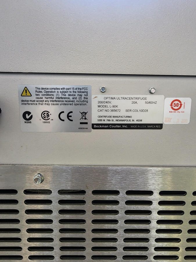 FREIGHT SHIPPING FOR Beckman Coulter L-90K Optima Portable Refrigerated Ultracentrifuge; SN:10D28, photo 12 of 14