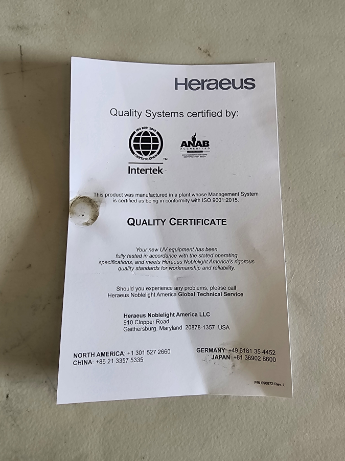 2021 Heraeus P300MQ Power Supply & I300MB Irradiator, 240V, 60Hz & Fusion UV System; SN: 700806/700802 &  700621/700799, photo 24 of 25