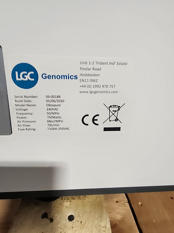 LGC OKTOPURE DNA Extraction and Liquid Handler System; SN:09-00188, photo 31 of 41
