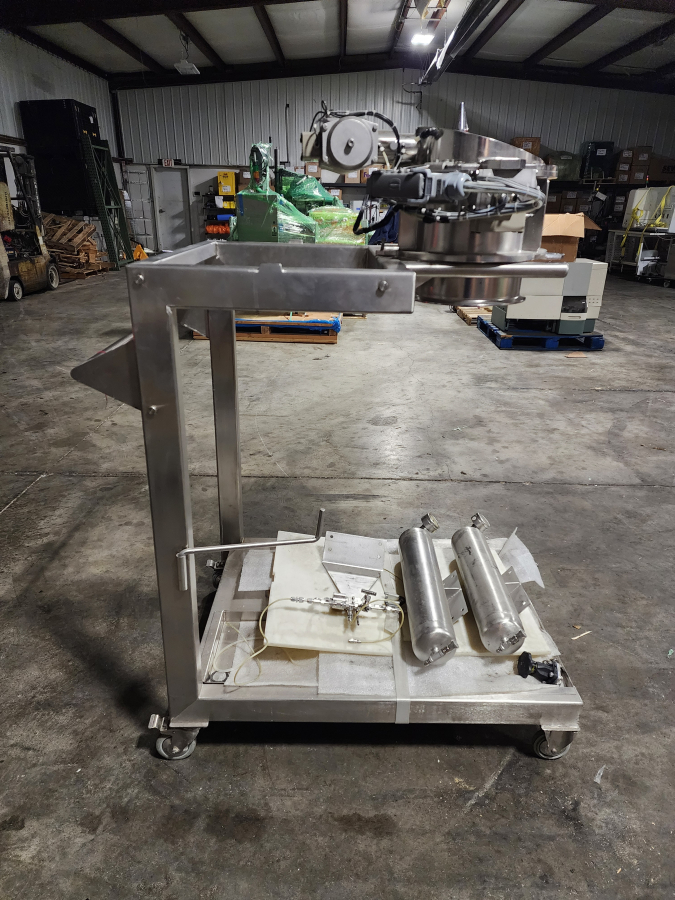 Glatt TKS Split Butterfly Valve (SBV) Pneumatic Containment Valve w/ Air Reservoir System & Stand, photo 1 of 7