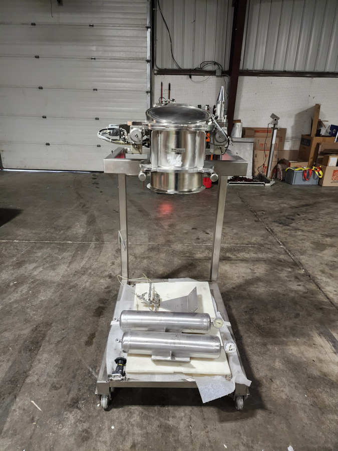 Glatt TKS Split Butterfly Valve (SBV) Pneumatic Containment Valve w/ Air Reservoir System & Stand, photo 4 of 7