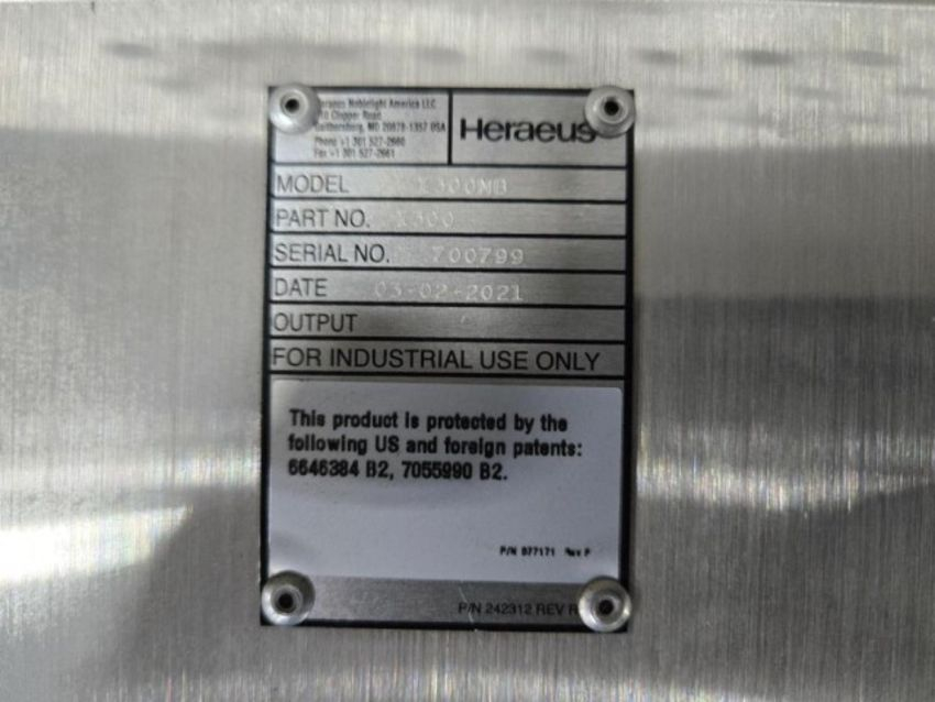 2021 Heraeus P300MQ Power Supply & I300MB Irradiator, 240V, 60Hz & Fusion UV System; SN: 700806/700802 &  700621/700799, photo 6 of 25