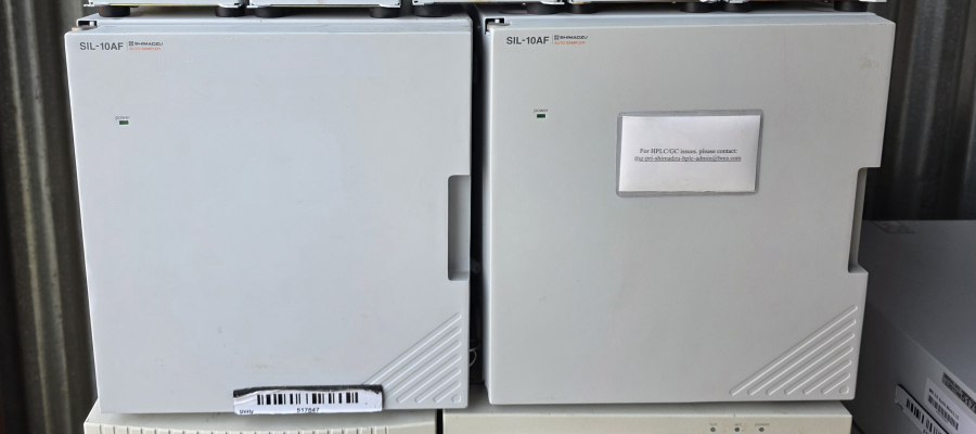 Shimadzu HPLC LOT SIL-HTA SIL-10AF x2 LC-20AT SCL-10AVP x3 DGU-14A x7 FCV-10ALVP x2 SN:L20013900027, photo 96 of 99