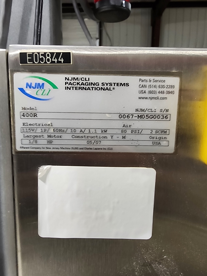 NJM CLI 400R Final Touch Pressure Sensitive Labeler Stainless Steel; SN:0067-M05G0036, photo 7 of 8