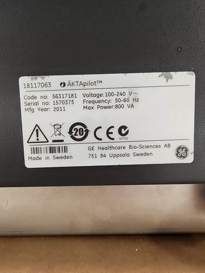  GE Healthcare Akta Pilot Chromatography System 18117063 56317181; S/N 1570375, photo 10 of 10