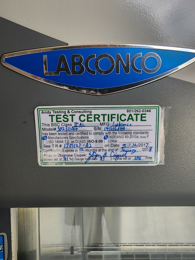 Labconco 302311000 3 ft Class II Type A2 Biosafety Cabinet with Stand, photo 7 of 19
