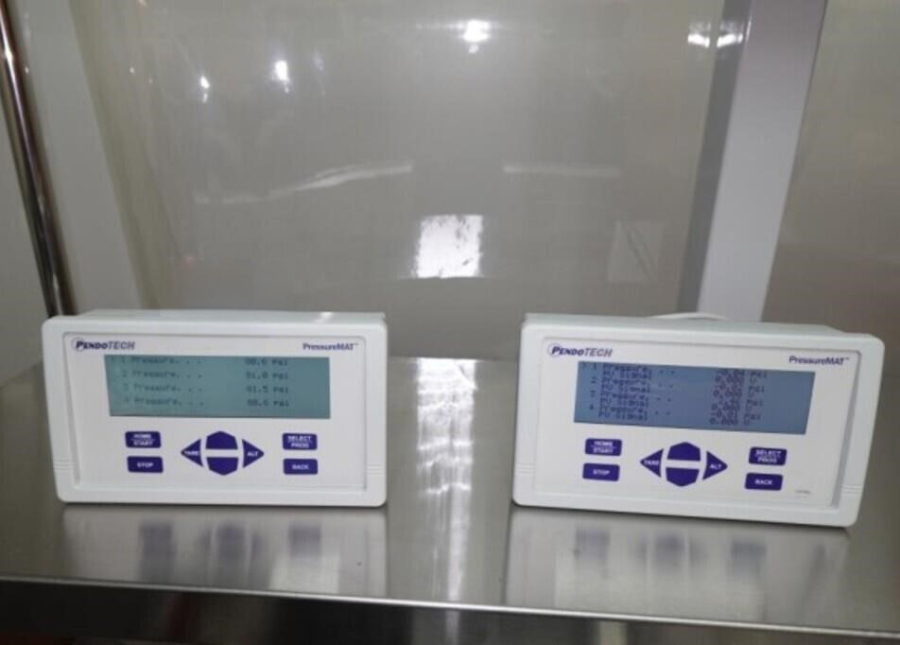 2x PendoTech PMAT-4A PressureMAT Sensor Transmitter With Box of Assorted Cables; SN:16226/13599., photo 1 of 5