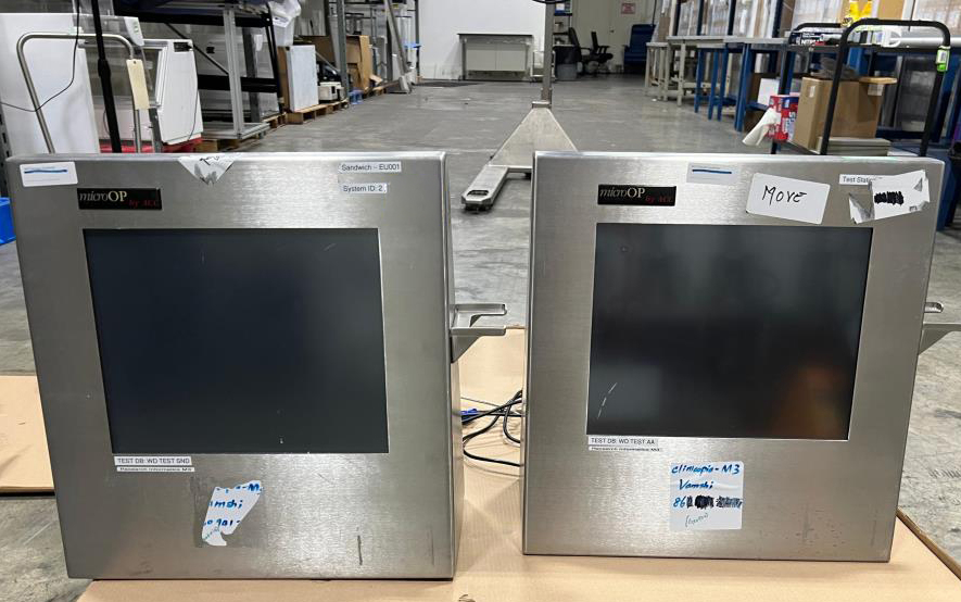 Lot of 2 ACC MicroOP FPM-180-OFT Stainless Steel Cleanroom Monitors/interface, photo 1 of 26