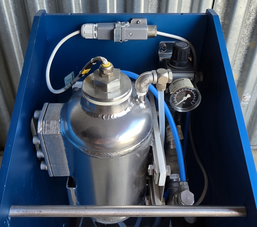 NETZSCH MiniCer 150ml Laboratory Agitator Bead Mill, Zirconia Wetted Path, w/ Feed/Pressure Vessel Module + Control Cabinet, photo 12 of 24
