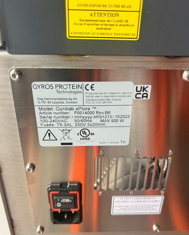 Gyros Protein Technologies 2022 Gyrolab xPlore; S/N: XPS1213, photo 7 of 10
